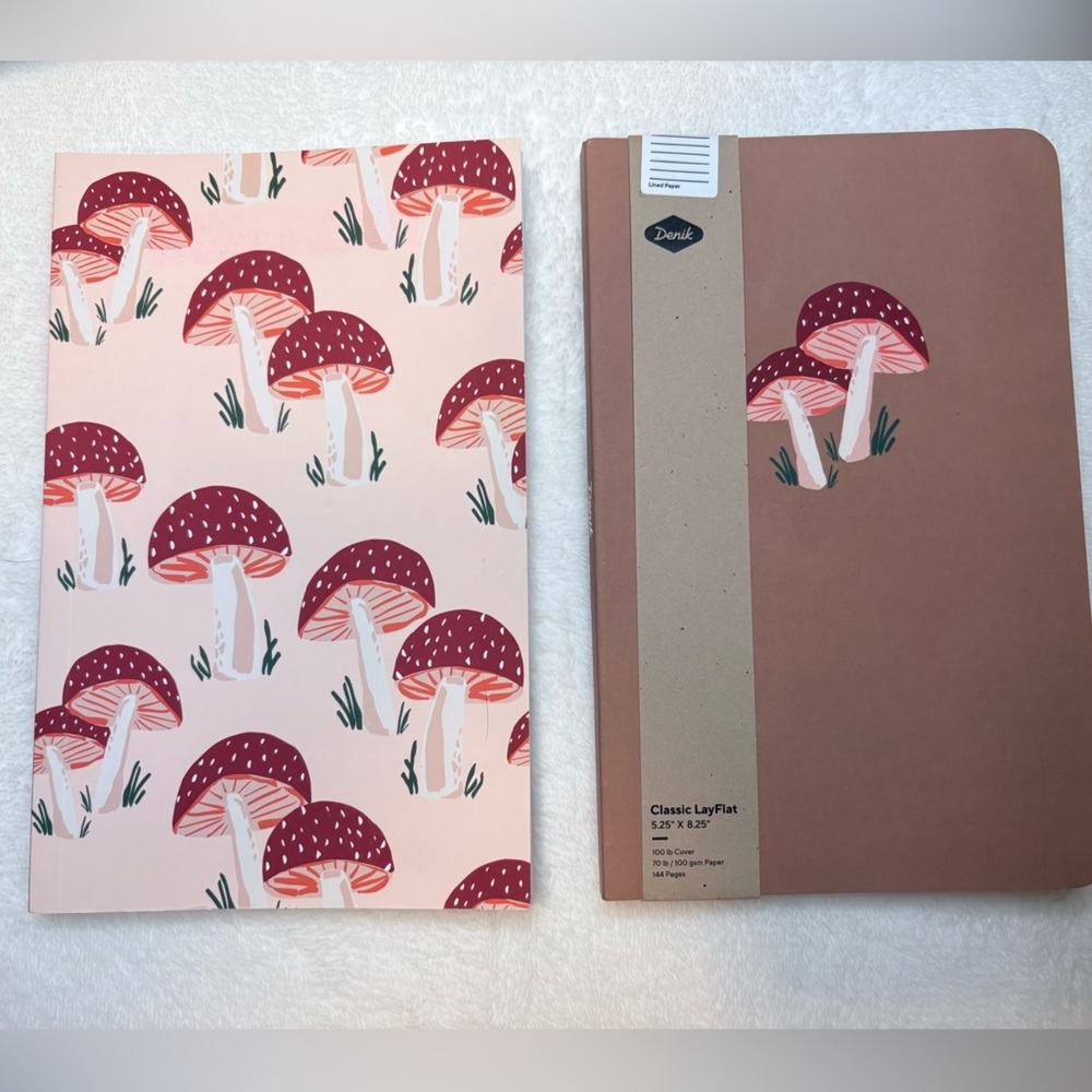 Two Denik Mushroom Design Notebook Set NEW